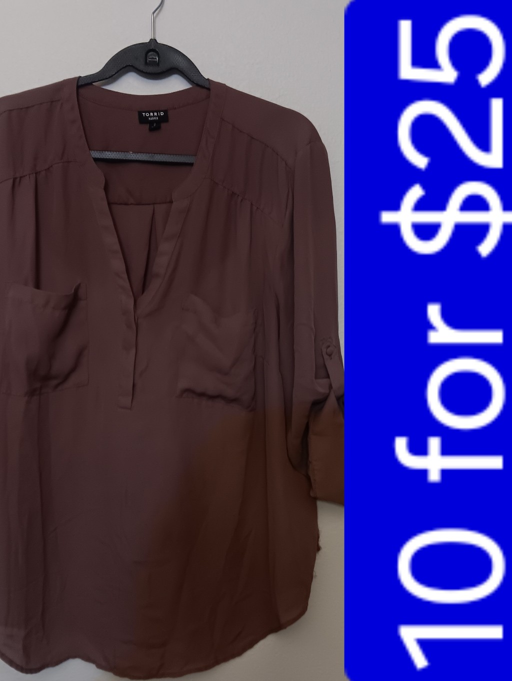Torrid Women's Brown V-Neck Blouse